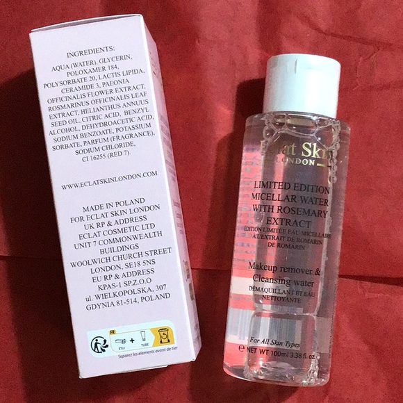 NWT Eclat Skin London Limited Edition Micellar Water w/ Rosemary Makeup Remover - Picture 2 of 6